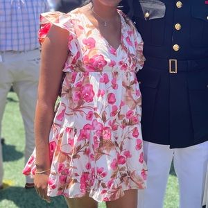 Flutter Sleeve Tiered Mini Dress